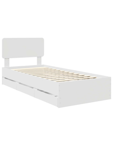 Struttura del letto Bianco 75 x 190 cm Legno Ingegnerizzato