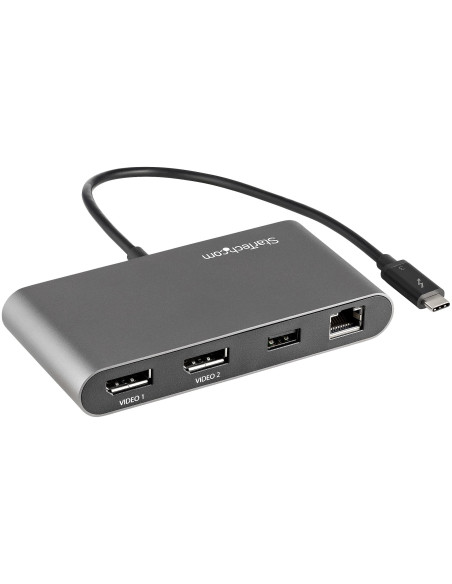 StarTech.com Thunderbolt 3 Mini Dock - Docking Station TB3 portatile per doppio monitor DisplayPort 4K 60Hz -USB- A hub (USB 3.0