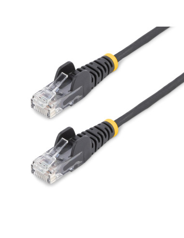 StarTech.com Cavo Ethernet CAT6 Nero da 5m Patch UTP con Plug RJ45 Antigroviglio e Rilievi di Trazione, Cavo Lan Slim in Rame Pu
