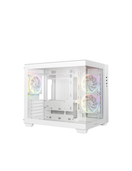 DEEPCOOL CASE MICRO ATX CG330 3F WHITE 2xTG 3xARGB FAN (sup 360)
