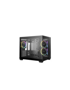DEEPCOOL CASE MICRO ATX CG330 3F BLK 2xTG 3xARGB FAN (sup 360)
