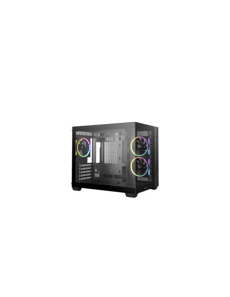 DEEPCOOL CASE MICRO ATX CG330 3F BLK 2xTG 3xARGB FAN (sup 360)