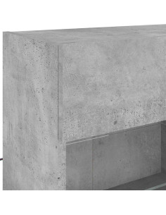 Set Mobili TV a Muro 6 pz con Luci LED Grigio Cemento