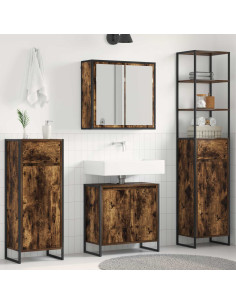 Set di mobili per il bagno Rovere fumé Legno multistrato