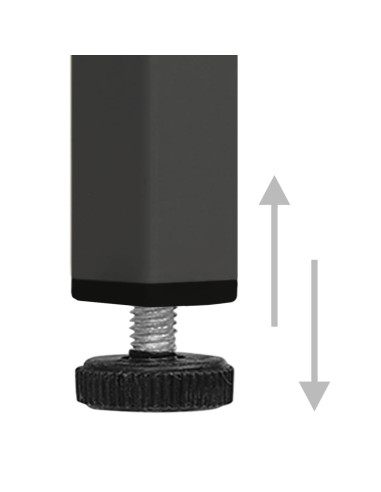 Comodino Antracite 40x30x54,5 cm in Acciaio e Vetro