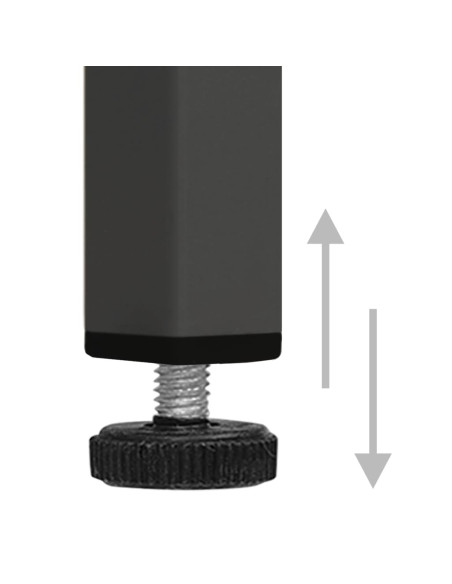 Comodino Antracite 40x30x54,5 cm in Acciaio e Vetro