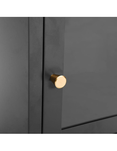 Comodini 2 pz Antracite 40x30x54,5 cm in Acciaio e Vetro