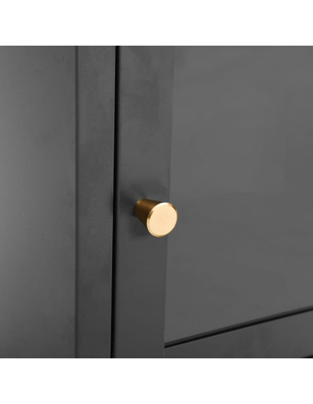 Comodini 2 pz Antracite 40x30x54,5 cm in Acciaio e Vetro