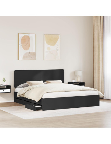 Struttura del letto Nero 180 x 200 cm Legno Ingegnerizzato