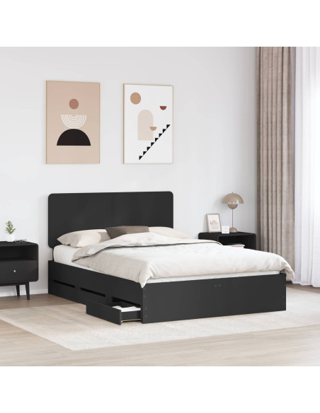 Struttura del letto Nero 160 x 200 cm Legno Ingegnerizzato