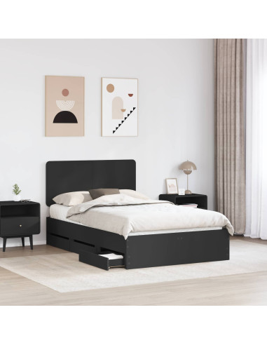 Struttura del letto Nero 120 x 190 cm Legno Ingegnerizzato