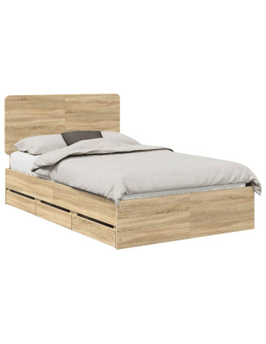 Struttura del letto con cassetto Rovere Sonoma 120 x 190 cm