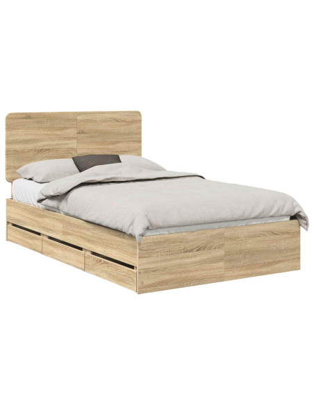 Struttura del letto con cassetto Rovere Sonoma 120 x 190 cm