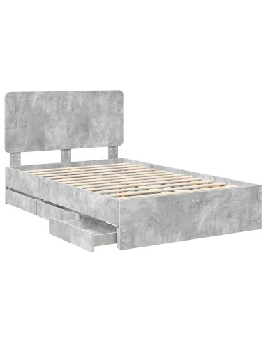 Struttura del letto con cassetto Grigio cemento 120 x 200 cm