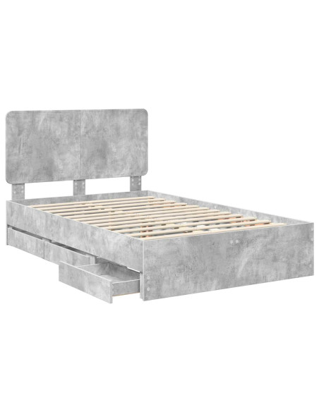 Struttura del letto con cassetto Grigio cemento 120 x 200 cm