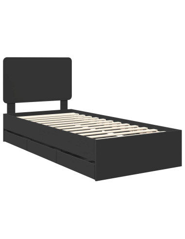 Struttura del letto Nero 100 x 200 cm Legno Ingegnerizzato