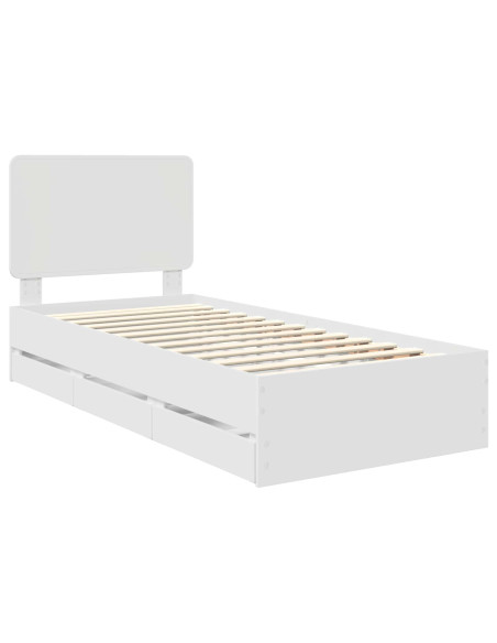 Struttura del letto Bianco 75 x 190 cm Legno Ingegnerizzato
