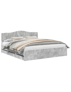 Struttura del letto con cassetto Grigio cemento 200 x 200 cm 2