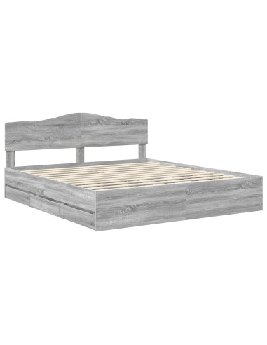 Struttura del letto con cassetto Grigio Sonoma 200 x 200 cm