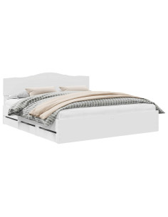 Struttura del letto Bianco 180 x 200 cm Legno Ingegnerizzato 2