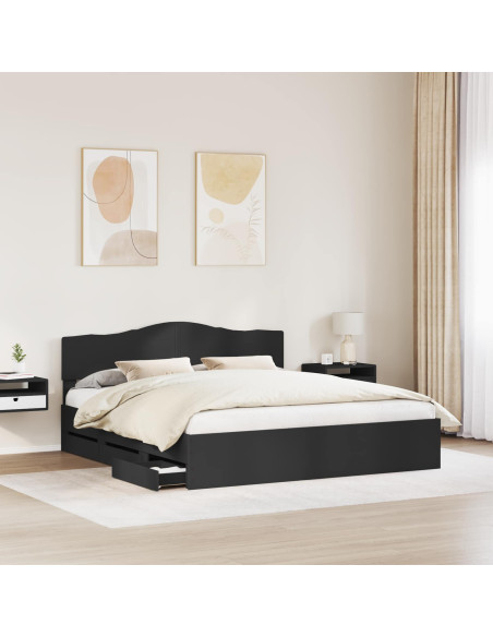 Struttura del letto Nero 180 x 200 cm Legno Ingegnerizzato