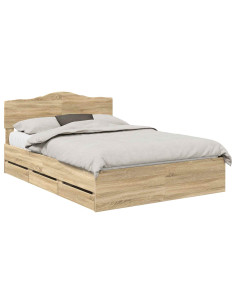 Struttura del letto con cassetto Rovere Sonoma 160 x 200 cm 2