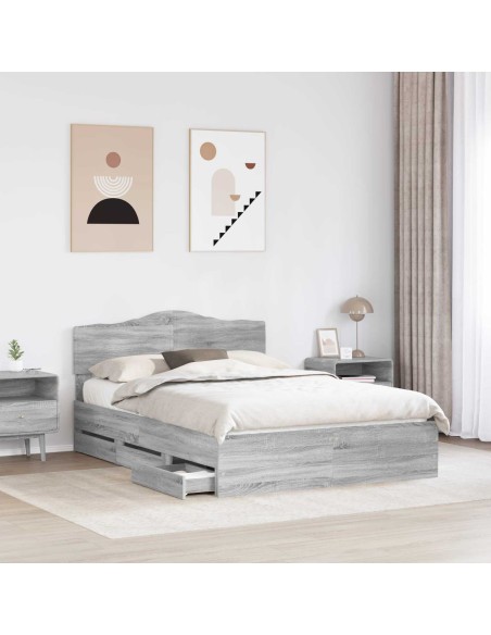 Struttura del letto con cassetto Grigio Sonoma 160 x 200 cm