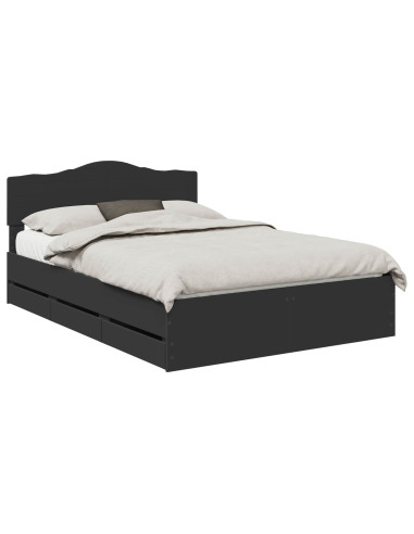 Struttura del letto Nero 150 x 200 cm Legno Ingegnerizzato