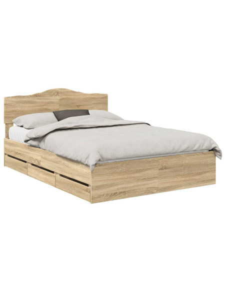 Struttura del letto con cassetto Rovere Sonoma 150 x 200 cm