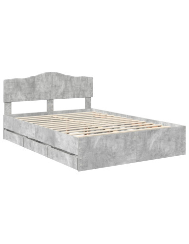 Struttura del letto con cassetto Grigio cemento 150 x 200 cm