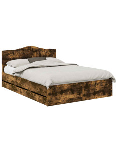 Struttura del letto con cassetto Rovere fumé 150 x 200 cm 2