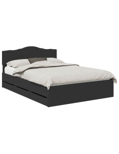 Struttura del letto Nero 140 x 190 cm Legno Ingegnerizzato 2