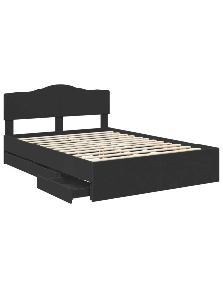 Struttura del letto Nero 140 x 190 cm Legno Ingegnerizzato