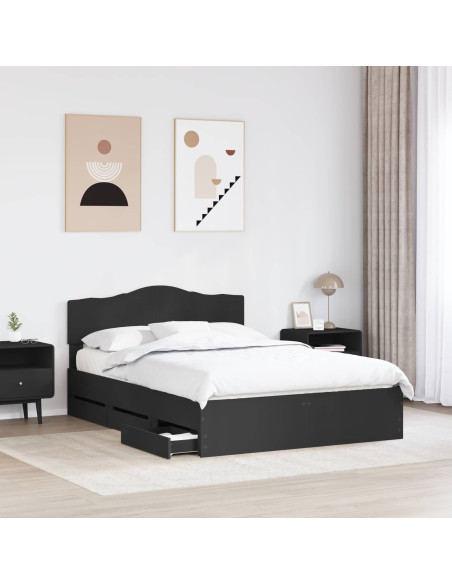 Struttura del letto Nero 140 x 200 cm Legno Ingegnerizzato
