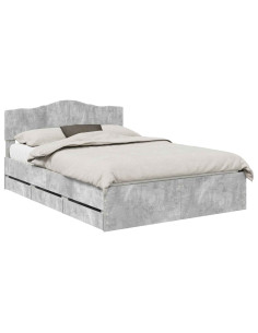 Struttura del letto con cassetto Grigio cemento 140 x 200 cm 2