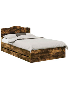 Struttura del letto con cassetto Rovere fumé 120 x 190 cm 2