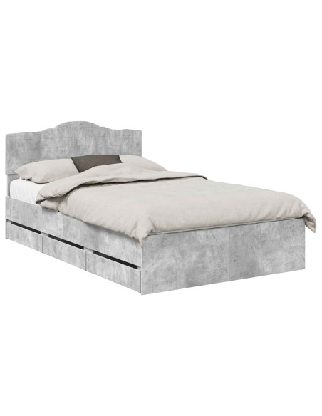 Struttura del letto con cassetto Grigio cemento 120 x 200 cm