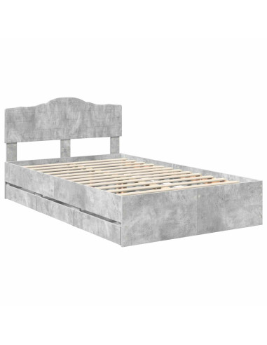 Struttura del letto con cassetto Grigio cemento 120 x 200 cm