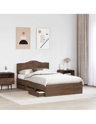 Struttura del letto con cassetto Rovere Marrone 120 x 200 cm