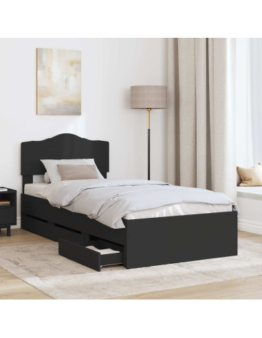 Struttura del letto Nero 100 x 200 cm Legno Ingegnerizzato