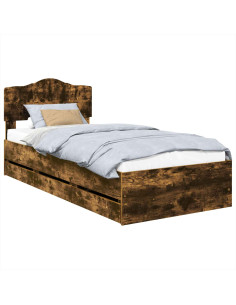 Struttura del letto con cassetto Rovere fumé 100 x 200 cm 2