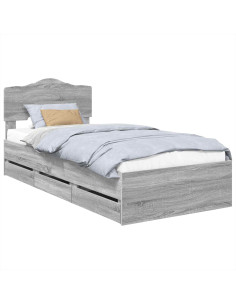 Struttura del letto con cassetto Grigio Sonoma 100 x 200 cm 2