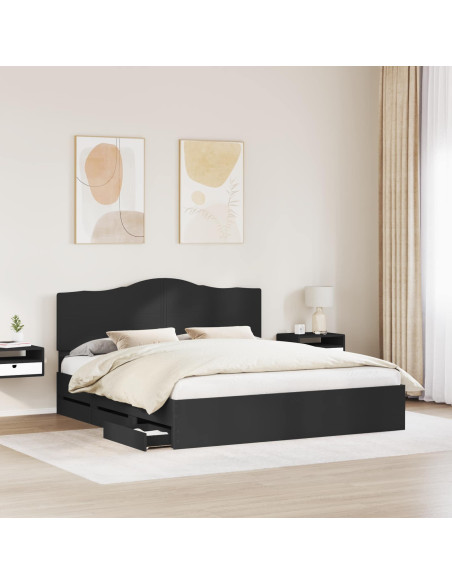 Struttura del letto Nero 200 x 200 cm Legno Ingegnerizzato