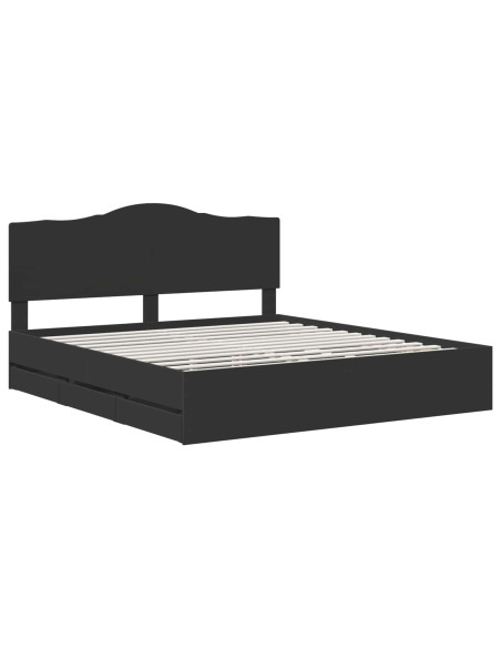 Struttura del letto Nero 200 x 200 cm Legno Ingegnerizzato