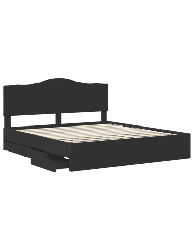 Struttura del letto Nero 200 x 200 cm Legno Ingegnerizzato