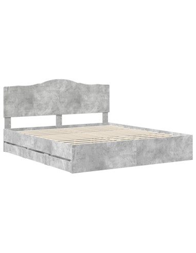 Struttura del letto con cassetto Grigio cemento 200 x 200 cm