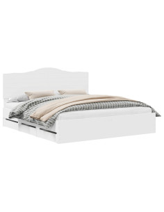 Struttura del letto Bianco 180 x 200 cm Legno Ingegnerizzato 2