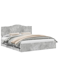 Struttura del letto con cassetto Grigio cemento 180 x 200 cm 2