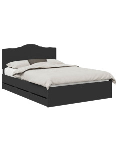 Struttura del letto Nero 150 x 200 cm Legno Ingegnerizzato 2
