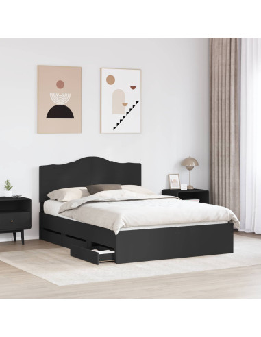 Struttura del letto Nero 140 x 190 cm Legno Ingegnerizzato